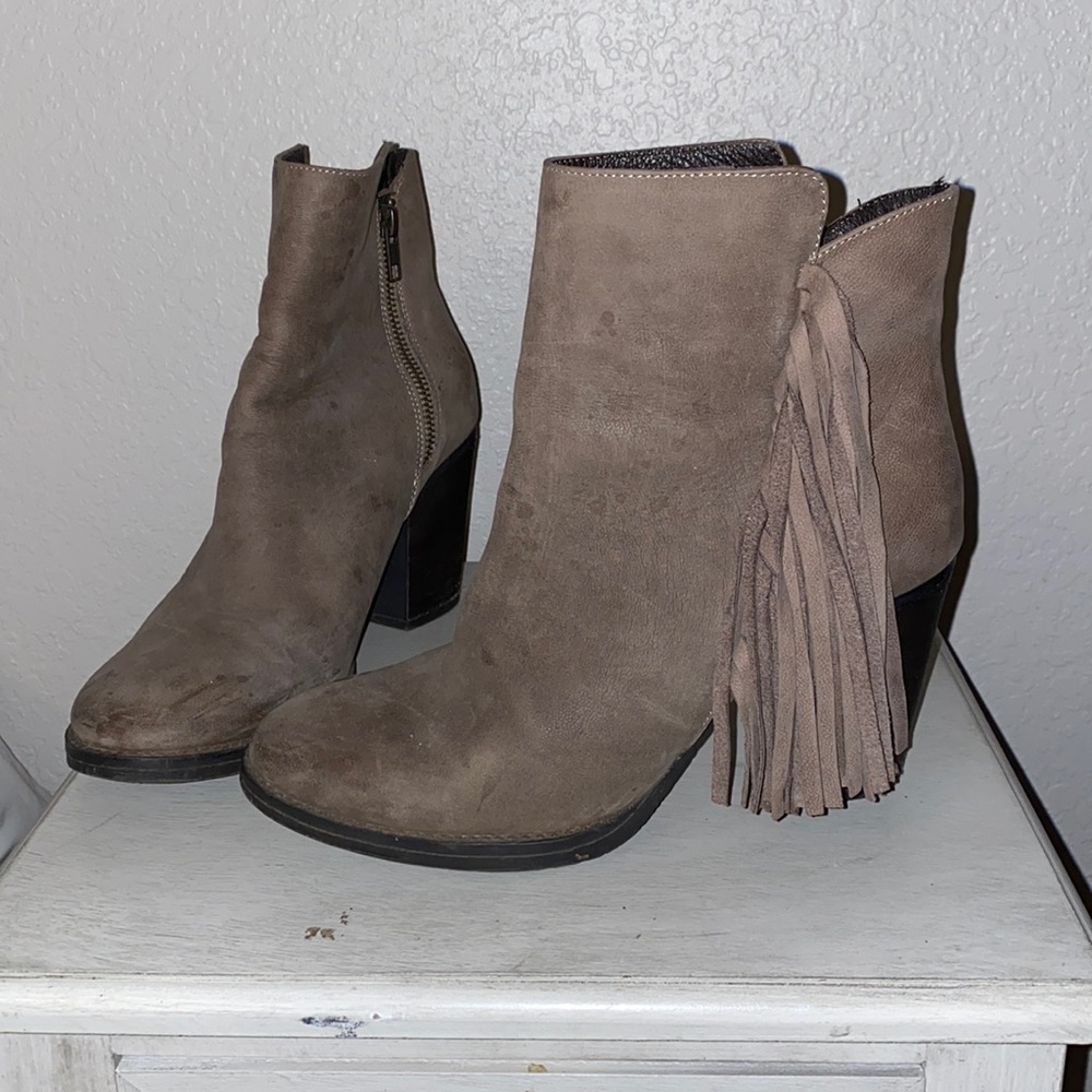 Steve Madden fringe booties